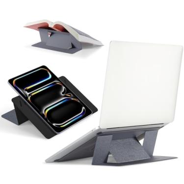 Imagem de Suporte de laptop para mesa MOFT Suporte não adesivo para MacBook ajustável em 2 níveis de 15° e 25°, suporte ergonômico para computador compatível com todos os laptops de 11,6 a 16”, cinza espacial