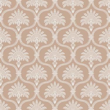 Imagem de Decotalk Papel de parede de papel de parede com design vintage damasco para quarto 44,5 x 304,8 cm envoltório de vinil vintage