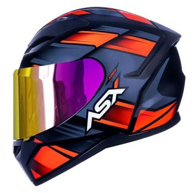 Imagem de Capacete Fechado ASX City Start Vermelho Brilho com Viseira Colorida R