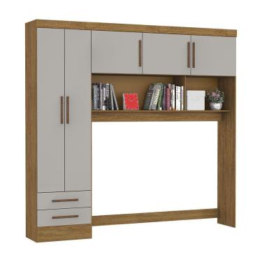 Imagem de Guarda-roupa Modulado 5 Portas 2 Gavetas Carioca Móveis Cinamomo/off White