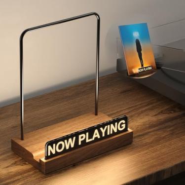 Imagem de KORRTFID Suporte de disco de vinil, suporte para exibição de álbum iluminado, exibição de disco de vinil, suporte para leitor de álbum com acrílico à prova de impressões digitais, luz branca quente