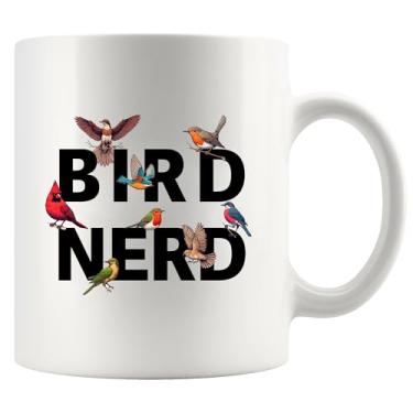 Imagem de Bird Nerd Bird Lover Gifts For Women Men Ornithologists Bird Watching Gifts Bird Watchers Mug For Girlfriend Boyfriend Mom Dad Sister Friend Nature Lover Caneca engraçada café cerâmica 325 ml branca