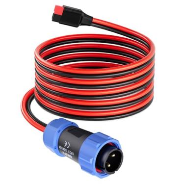 Imagem de ELFCULB Plugue de aviação para cabo Anderosn, conector Anderson de 12 AWG 3 m para conector de aviação 12 V/30 A, compatível com estação de energia portátil AC200MAX/AC200P, novo 2 pinos