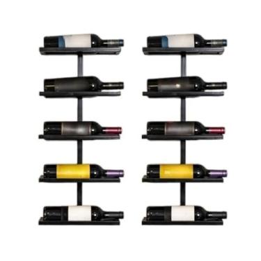 Imagem de Adega Mini Bar Suporte de Parede Para 10 Garrafas de Vinhos com Kit Para Instalação