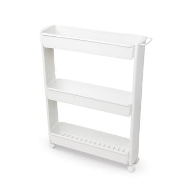 Imagem de Organizador Multiuso Vertical para Produtos de Limpeza, Prateleira de Parede Branca, 3 Níveis, para Garrafas e Detergentes