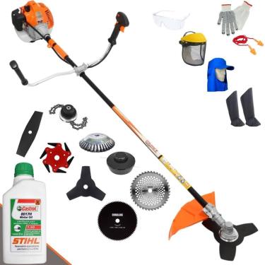 Imagem de Roçadeira Vulcan Vr520h 52cc + Faca 2 Pontas + Faca 40 Dentes + Faca 80 Dentes + Faca 6 Pontas + Trimmer + Escova Rotativa