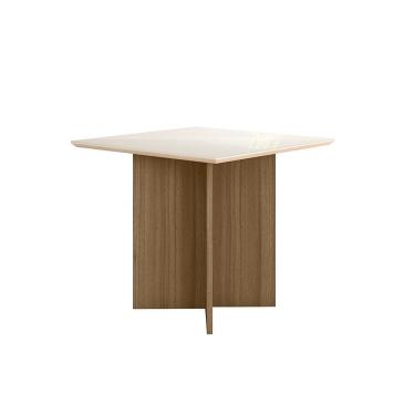 Imagem de Mesa de Jantar 4 Lugares Tampo com Vidro Napoles Carvalho Off-White
