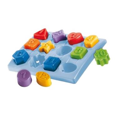 Imagem de Brinquedo Educativo com Números 1 ao 12, Jogo de Encaixe Colorido para Bebês, Base com 12 Peças Plásticas, Desenvolvimento da Coordenação Motora, +12 Meses