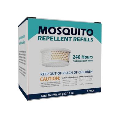 Imagem de Tekola Refil de repelente de mosquitos, pacote com 2, cada um dura até 240 horas, almofadas de substituição compatíveis com repelente de mosquitos Tekola para uso em pátio ao ar livre, acampamento e