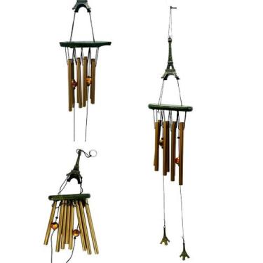 Imagem de Mensageiro Dos Ventos Sino dos Ventos Torre Eiffel Paris Tubos Decoraç