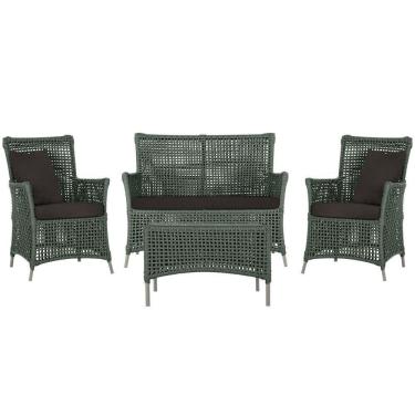 Imagem de Jogo Sofá E 2 Poltronas E Mesa Igapó Fendi E9 Trama Original Verde