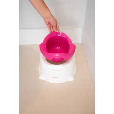 Imagem de Troninho Infantil, Branco e Rosa, Polipropileno, Antirrespingo, 31 x 20 x 27 cm, para Crianças a partir de 18 Meses