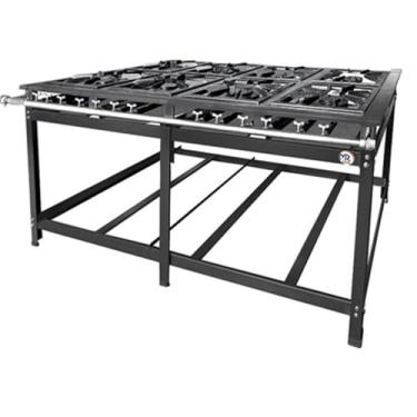 Imagem de Fogão Industrial 8 Bocas 4 Simples Luxo Baixa Pressão MR Fogões 40x40 P8