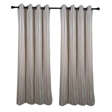 Imagem de Cortina Tecido Jacquard Listrado 3,00x2,50 Bege