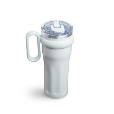 Imagem de Caneca Termica com Alca Tampa e Canudo Inox Off white 1,2L - Casa Raff