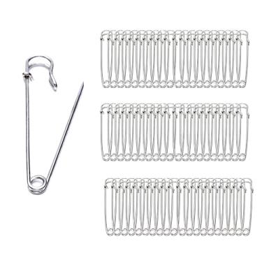 Imagem de 60 pinos de segurança grandes, pinos de segurança de aço resistente de 5 cm para roupas, cobertores, artesanato, saias, saias curtas, couro, lona e lã, etc. (preto)