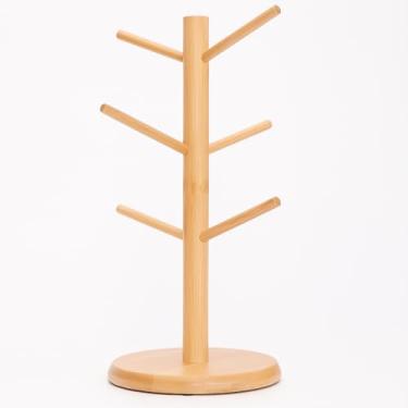 Imagem de Suporte Organizador para Xícaras em Bambu 6 Pinos 34 cm – Elegância e Sustentabilidade na Cozinha | Storeasy