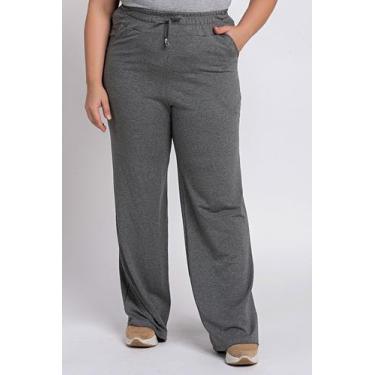 Imagem de Calça Feminina Plus Size Pantalona Moletinho Bolsos  - Serena, G2, Mes