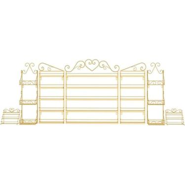 Imagem de ZDJZMGZ Armazenamento de verniz para unhas, prateleira de garrafa de esmalte montada na parede, prateleira de armazenamento de perfume, prateleiras suspensas para salão/beleza/loja de unhas (dourado