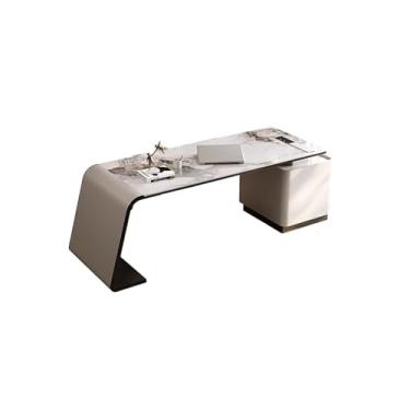 Imagem de ZDJZMGZ Mesa de computador mesa de escritório em casa moderna mesa de bancada de ardósia com armário mesa combinada mesa de computador simples mesa de estudo mesa executiva (B, armário curto)