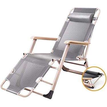Imagem de Espreguiçadeira de jardim, espreguiçadeira, dobrável, confortável, reclinável de gravidade zero, reclinável ajustável e dobrável para terraço, poltrona reclinável extra larga para escritório ao ar
