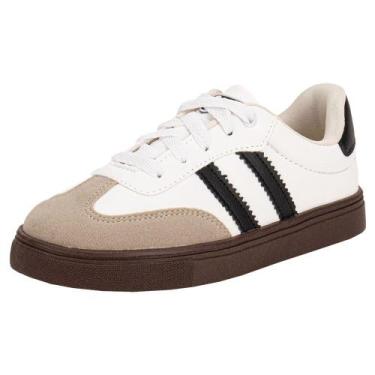 Imagem de Tênis infantil nilqi 2291, Branco, Preto, 34