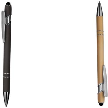 Imagem de Kit de Caneta Esferográfica com Touch, Rosa e Multicolorido, 24 Unidades, Corpo Emborrachado, Ponta Fina, Estilo Infantil, para Colorir, A Partir de 3 Anos (Cinza e Preto)