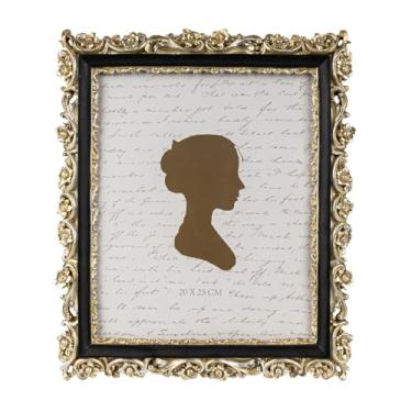 Imagem de Sunlit Porta-retrato vintage 20 x 25 cm, molduras antigas luxuosas com frente de vidro, exibição de fotos, pendurar na parede de mesa, ideias de presente, dourado claro e preto