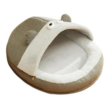 Imagem de Ｂｅｓｇａ Cama para gato, caverna, tenda para gato, chinelo em forma, capa removível, cama quente para gato, para cães e gatos, Cinza, M