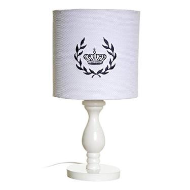 Imagem de Potinho de Mel Abajur Torneado Corôa Louros Quarto Bebê Infantil Menino Branco