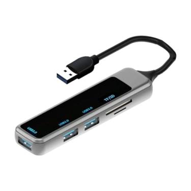 Imagem de Expansor divisor de hub multifuncional USB 3.0 e USB 2.0 para laptop, pen drive, console, impressora, câmera, teclado