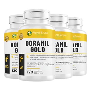 Imagem de KIT C/4 Un. Doramil Gold 120 Caps Cálcio, Colágeno 2 K2 D3 Floral Ervas do Brasil