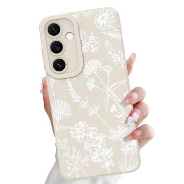 Imagem de OOK Capa compatível com Samsung Galaxy S24 Plus, estampa floral de flores silvestres brancas de silicone, capa de telefone macia e fina à prova de choque para mulheres e meninas - flores silvestres