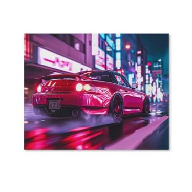 Imagem de HouLaiZhe Neon Sports Car S2000 Jdm Cartazes de carro lona parede estética decoração de sala de parede impressões galeria sala decoração de parede para quarto sala de estar escritório 16 x 20