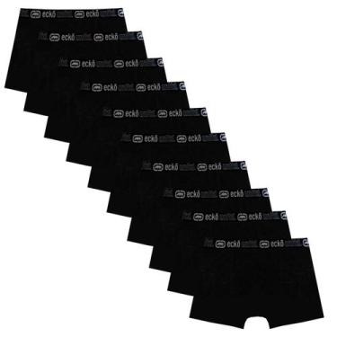 Imagem de Kit 10 Cuecas Masculinas Boxer Cotton Basic Ecko Unltd Preto, M