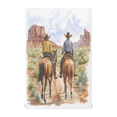 Imagem de STAYTOP Lençol de berço de caubói norte-americano do deserto para meninos e meninas, lençol com elástico para berço padrão e colchão infantil, de microfibra supermacia, 52 × 28 × 9 pol