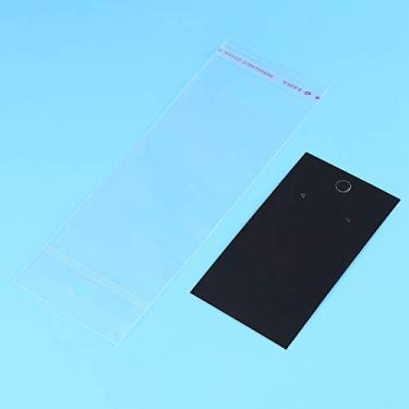 Imagem de HEEPDD Exibição e Embalagem para Fabricação de Joias Expositor de Joias Com Sacos Autovedantes 9x5cm Orifício para Pendurar para Brincos Postais Loja DIY Projetos Cartões de Suporte de Brinco 100 Peças Preto