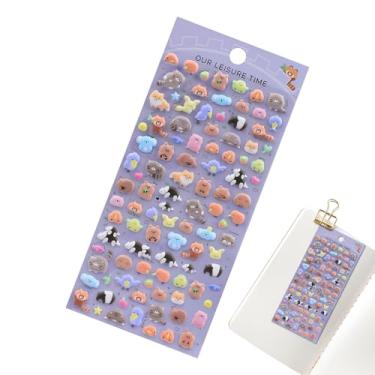 Imagem de Adesivos 3D fofos - Decalques 3D de desenhos animados de animais fofos, adesivos decorativos engraçados para laptop - para notebook, estojo, tablet, copo, bagagem, capa de telefone, jornais, skate