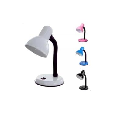 Imagem de Luminária de Mesa Flexível, 30cm, Bivolt, Base 14,5cm, Soquete E-27, Metal e Polipropileno, com Interruptor, Corpo Articulável