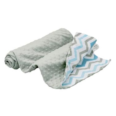 Imagem de Cobertor Infantil Onda Azul 100% Poliéster – Tecido Macio, Texturizado e Confortável para Bebês e Crianças