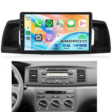 Imagem de Rádio estéreo automotivo 8 núcleos 6G + 128G Android 15 para Toyota Corolla ex 2007-2012, Rimoody Wireless Carplay Andorid auto GPS 5G-WiFi, tela sensível ao toque, DSP Bluetooth 5.0 FM/RDS SWC