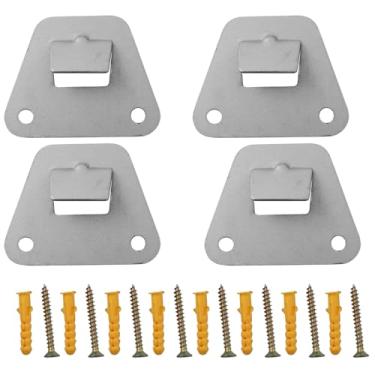 Imagem de LQ Industrial Suporte de parede de aço para capô, 4 peças, 60 x 75 x 1,5 mm, gancho engrossado triangular adequado para fotografias de relógios, pinturas a óleo, espelhos, itens decorativos