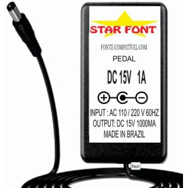 Imagem de Fonte DC 15V para Pedal de Efeitos Pigtronix - 1000mA Bivolt - Starfon