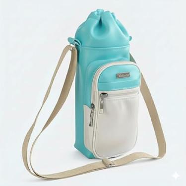 Imagem de Bolsa Térmica (TIFFANY COM MARFIM) GALANTE para Garrafa de 750 ML em Couro Sintético - Coleção Cores VERÃO 2026