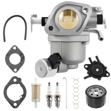 Imagem de Carburador 597128 serve para Briggs & Stratton 44U577 44U677 44U777 44U877 40N777 40N877 Substituição para 596033 596375 595321 595216 596375 7126 594207 com bomba de combustível de filtro de óleo
