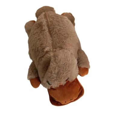 Imagem de Fenteer Estojo de pelúcia para lápis, maquiagem, canetas e marcadores, estojo portátil para artigos de papelaria, bolsa de pelúcia para giz de cera, canetas, Ornitorrinco