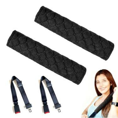 Imagem de DINVES Pacote com 2 capas de almofada de cinto de segurança, almofada de alça de ombro macia com fecho de , capas de cinto de segurança universais de 23 cm para carro, caminhão e SUV, proteção