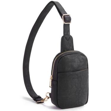 Imagem de Bolsa tipo estilingue Telena Small Leather Crossbody  preta