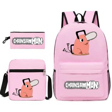 Imagem de Conjunto de mochilas Chainsaws Mans Pochitas Cartoon Kids School