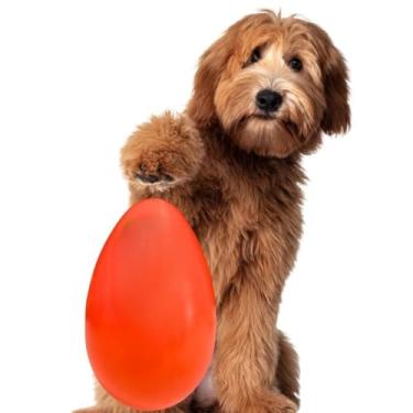 Imagem de Ovo Maluco Brinquedo Interativo Anti Estresse para Cães de Médio e Grande Porte – Estímulo Físico e Mental, Reduz o Tédio(Laranja,M)